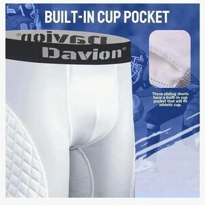 Davion Adult Padded Sliding Shorts with Cup Pocket Compression Underwear